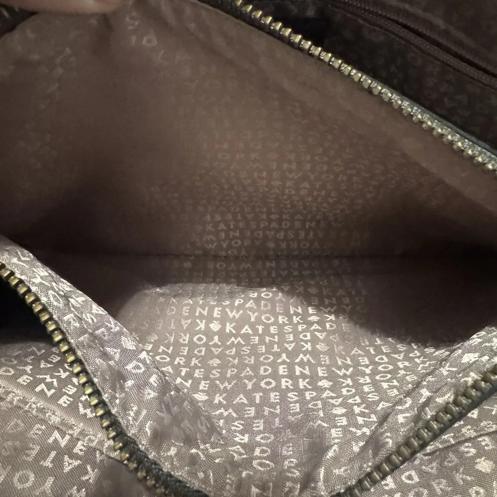 Kate Spade New York Gray Leather Satchel Crossbody Bag Perforated Purse